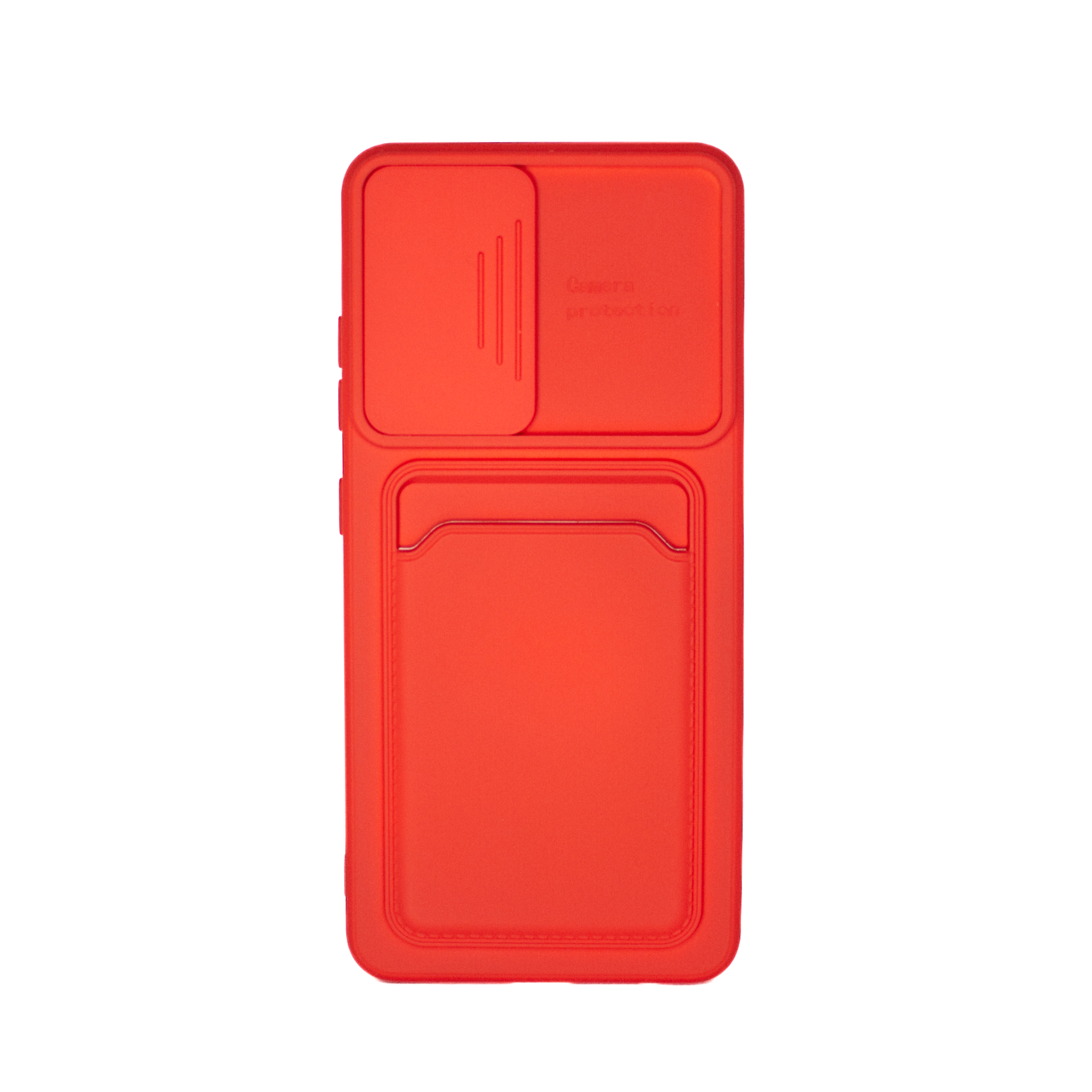 Protectores para celular  para Samsung  A32 4G Funda de tpu con cubre c�mara y porta tarjeta Rojo